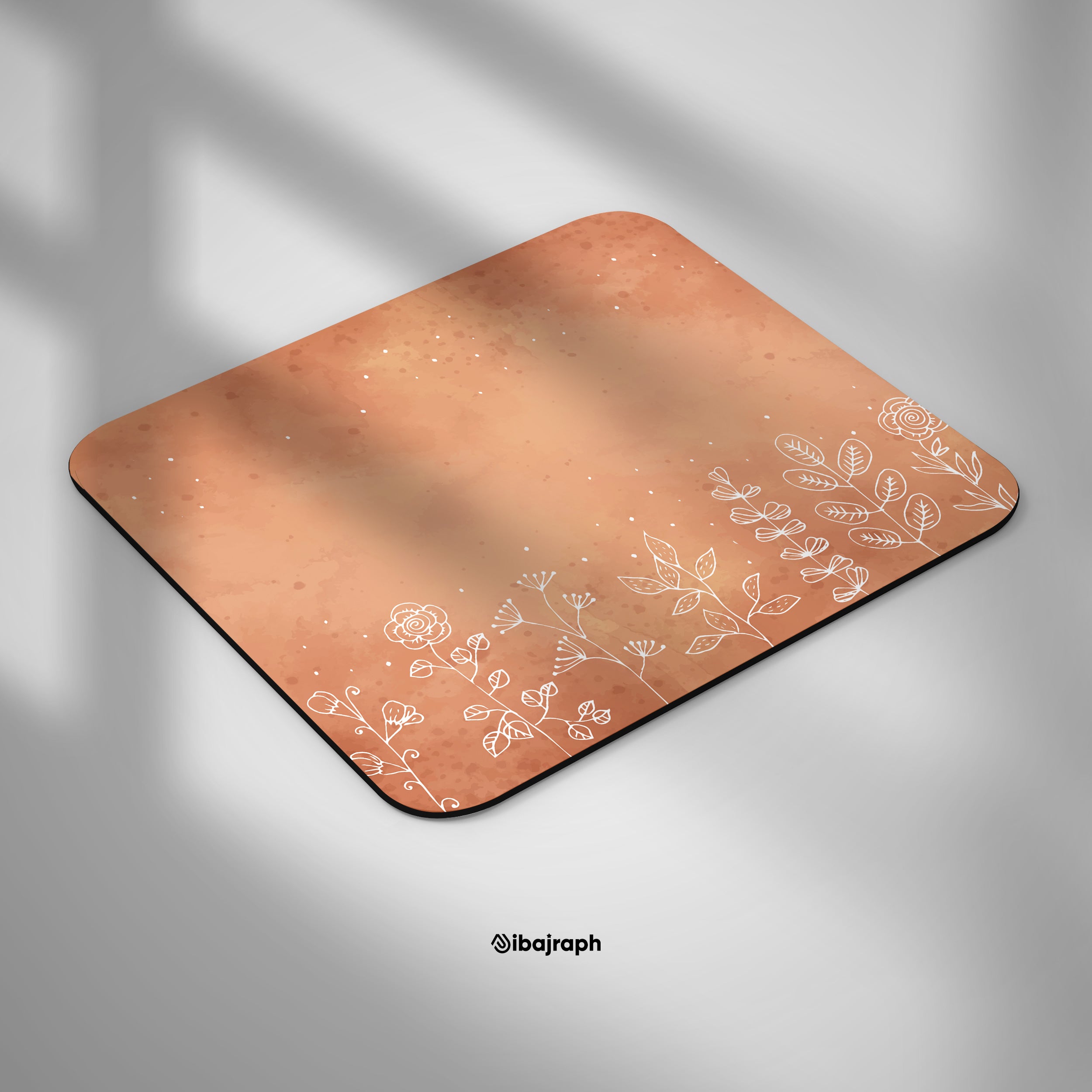 Dibajraph Mouse Pad – Beige Floral Pattern | Blank Design