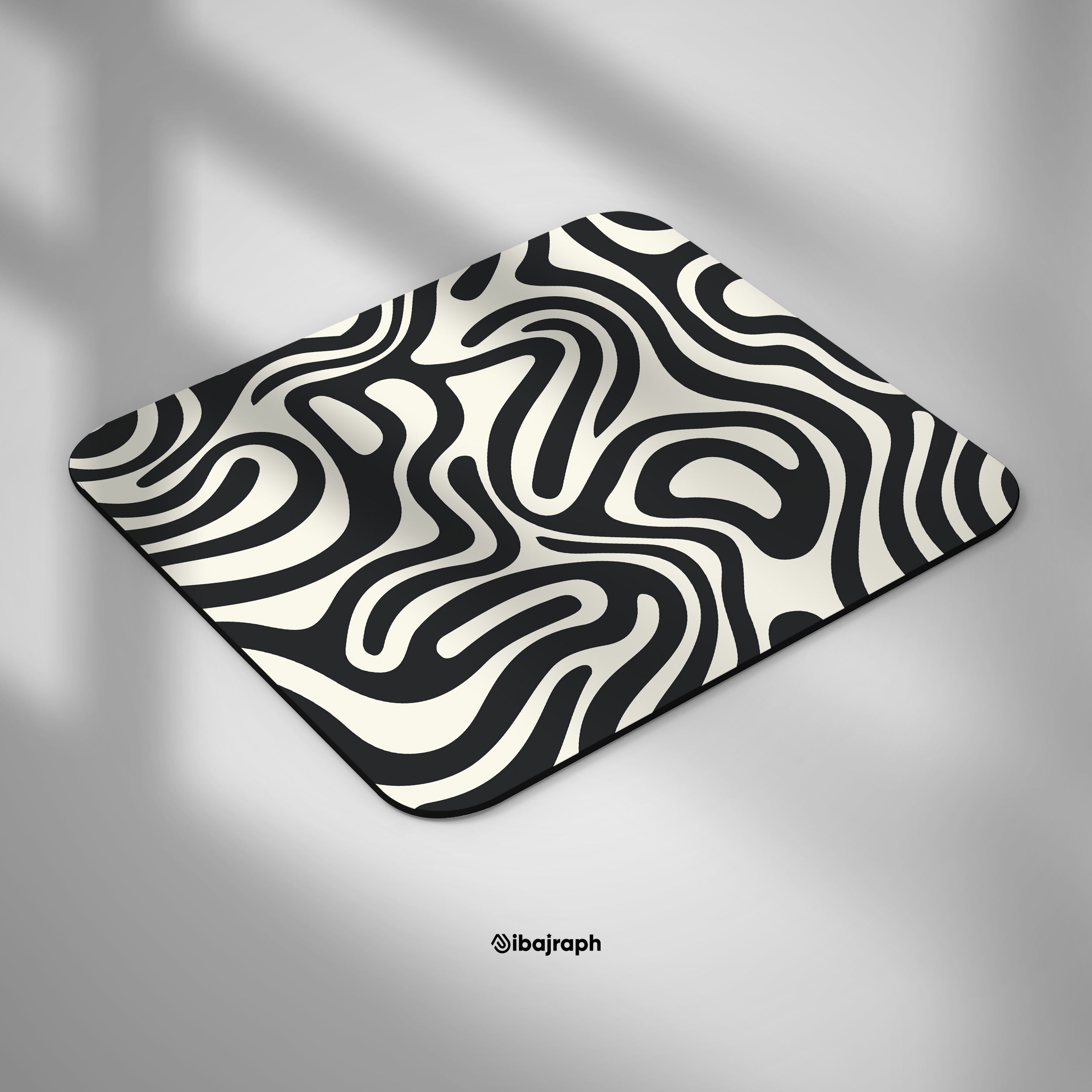 Dibajraph Mouse Pad – Monochrome Flow | Blank Design