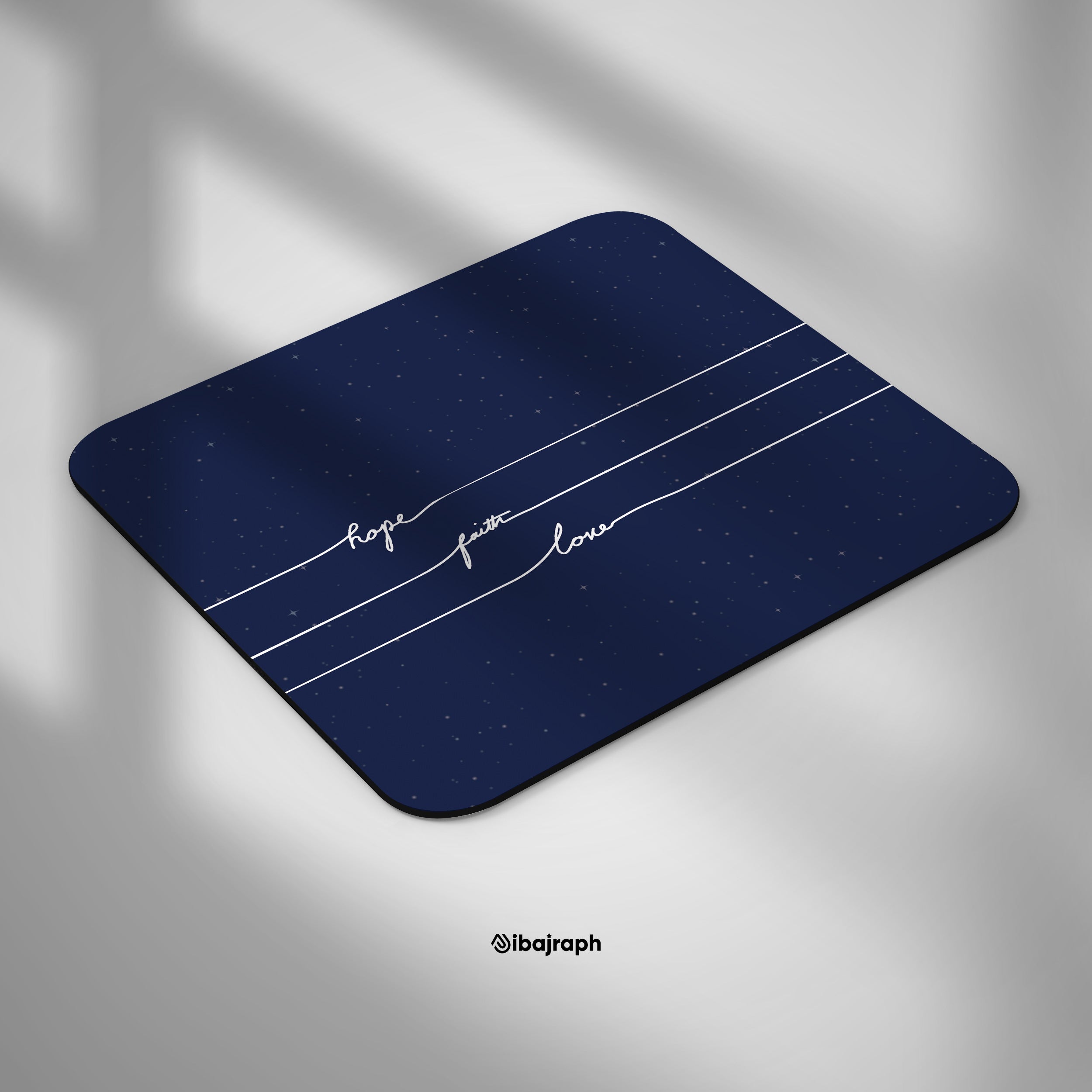 Dibajraph Mouse Pad – Hope, Faith, Love | English Quote