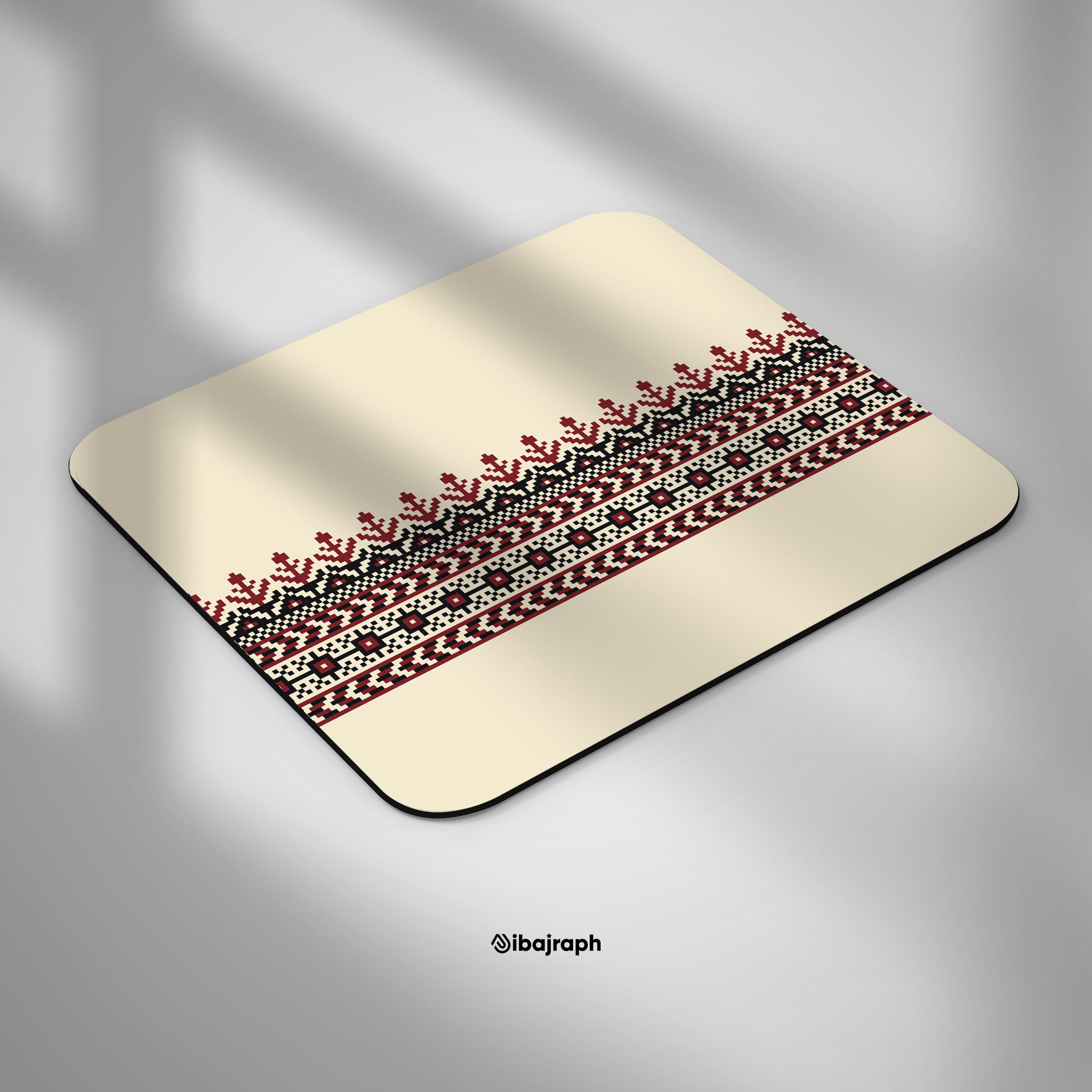 Dibajraph Mouse Pad – Beige Tatreez Embroidery Pattern | Blank Design