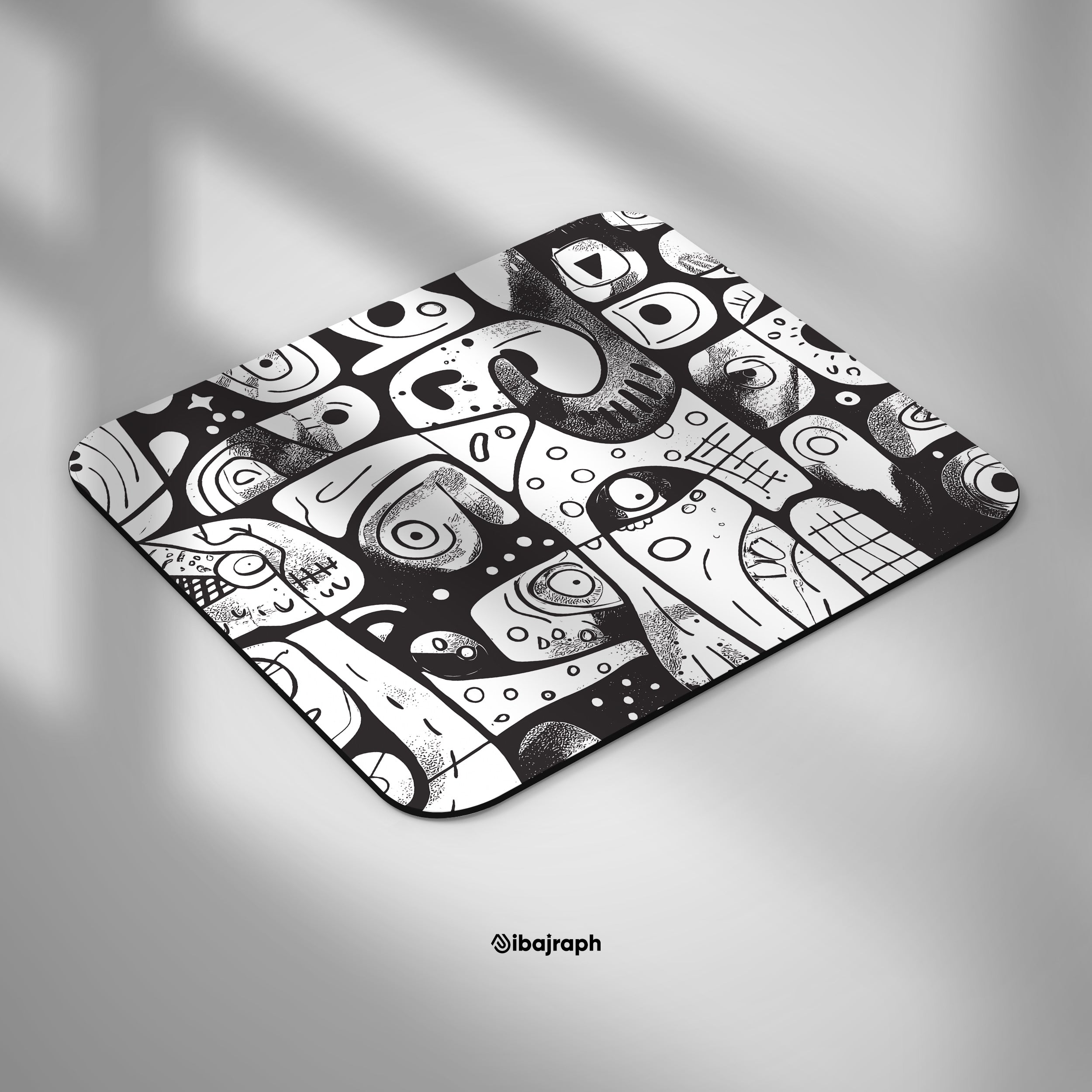 Dibajraph Mouse Pad – Whimsical Hand Drawn Doodle Art | Blank Design