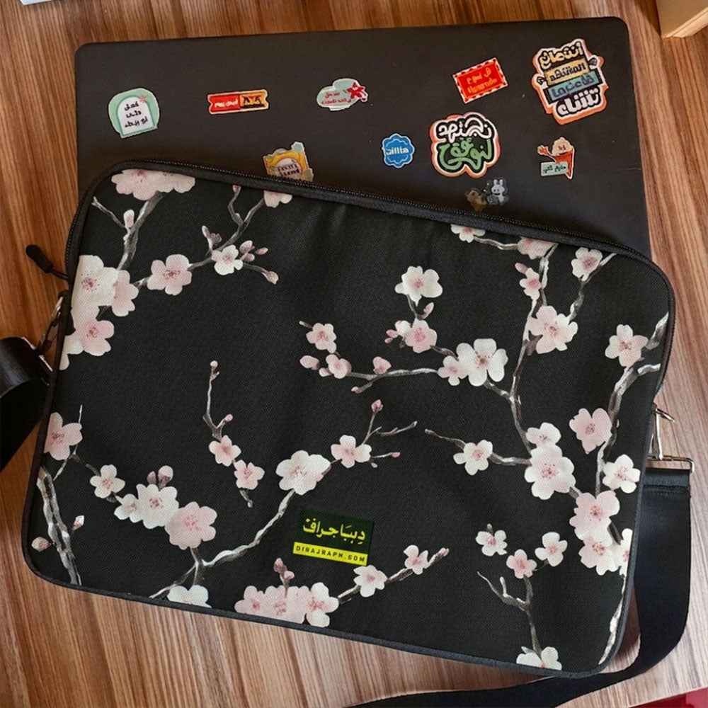 Dibajraph Laptop Sleeve – White Petal Elegance | Blank design