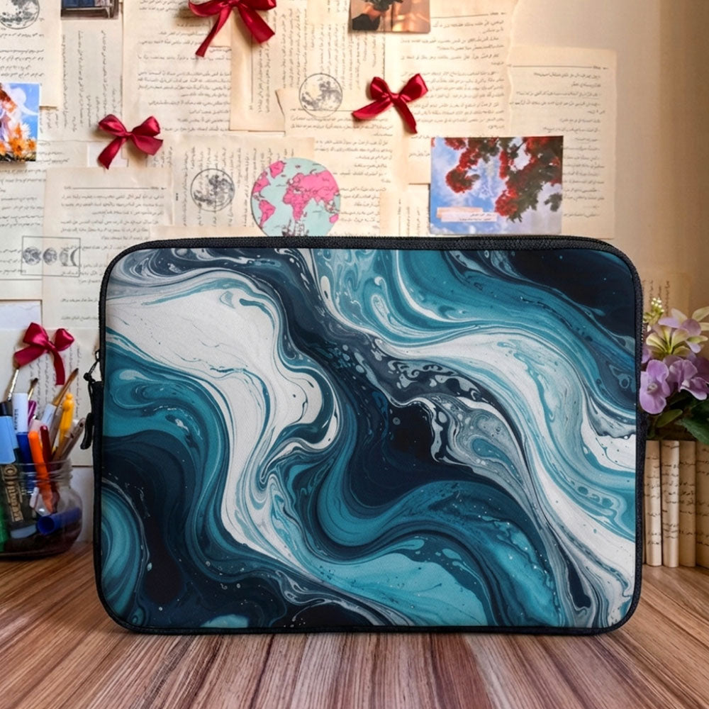 Dibajraph Laptop Sleeve – Dark Marble Pattern | Blank Design