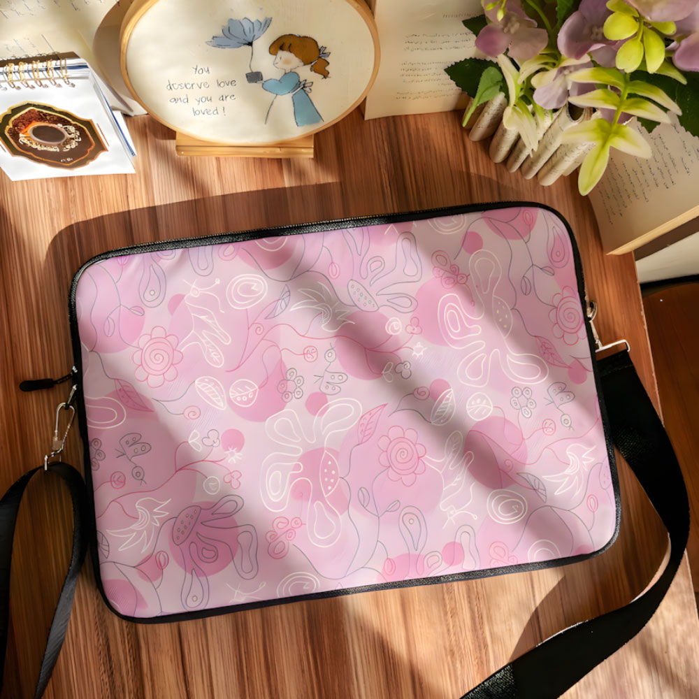 Dibajraph Laptop Sleeve – Soft Bloom Floral | Blank Design