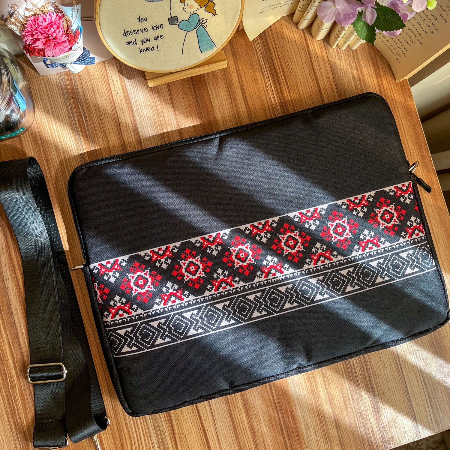 Dibajraph Laptop Sleeve – Tatreez Heritage Embroidery Pattern | Blank Design