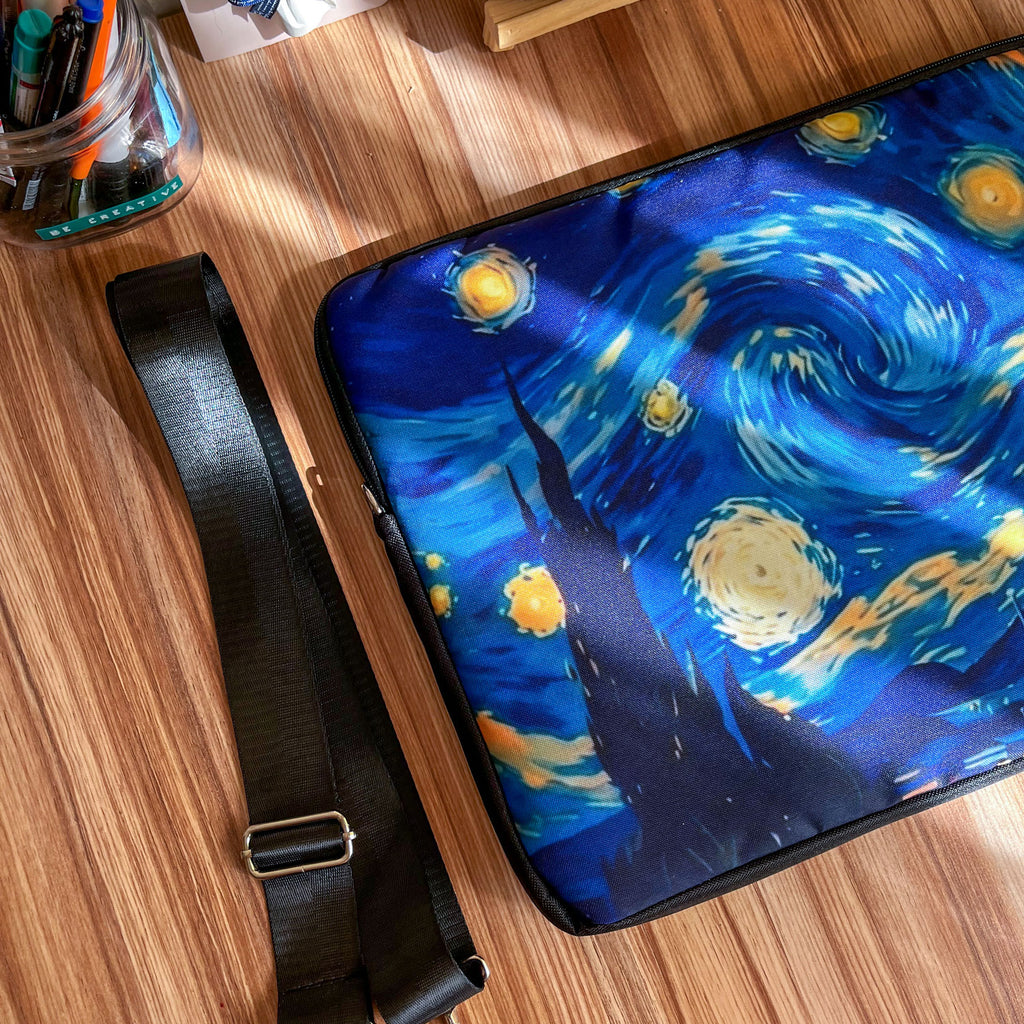 Dibajraph Laptop Sleeve – Van Gogh Starry Night Art | Blank Design