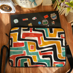 Dibajraph Laptop Sleeve – Retro Color Maze Abstract Pattern | Blank Design