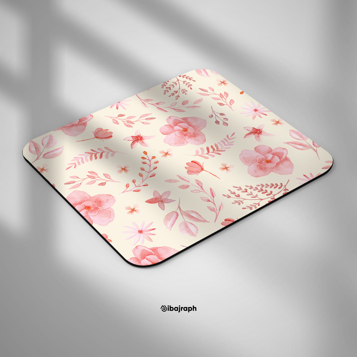 Pink Floral Mouse Pad
