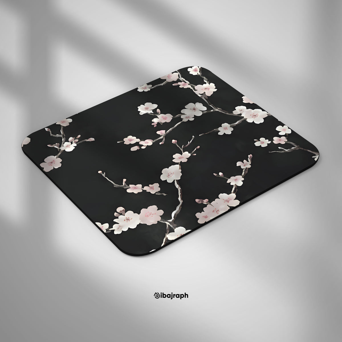 White Petal Elegance Mouse Pad