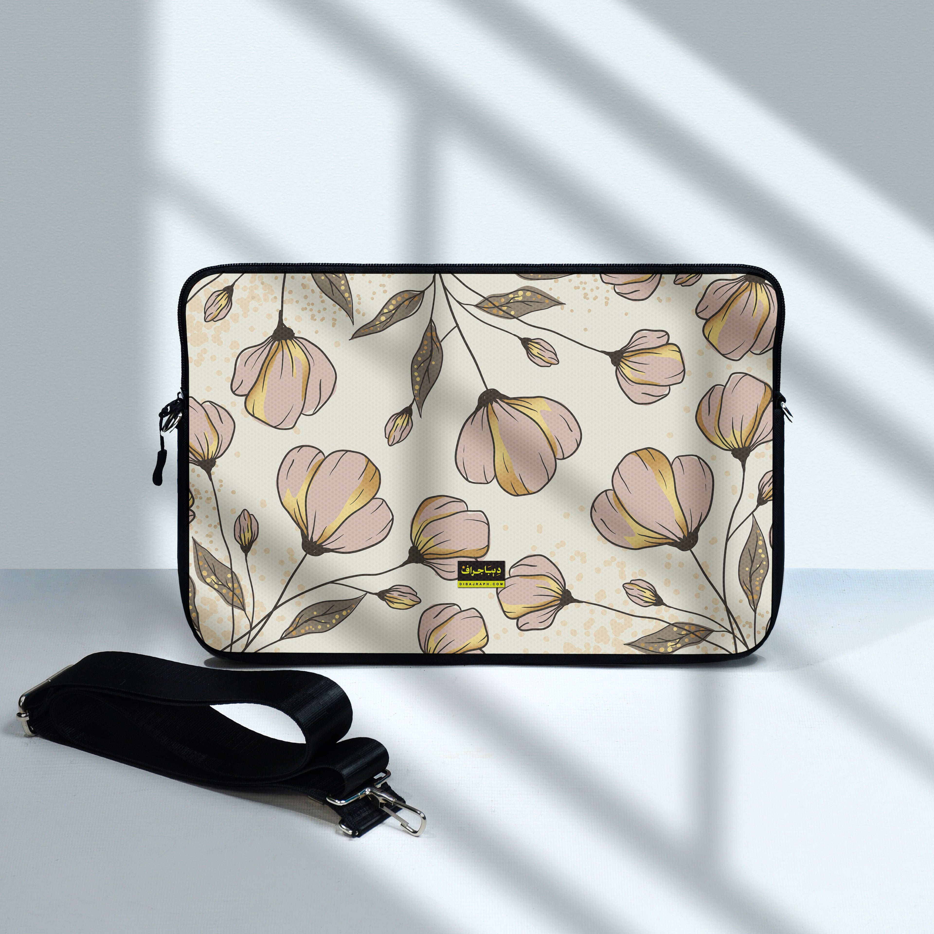 Dibajraph Laptop Sleeve – Soft Petal Muse | Blank Design