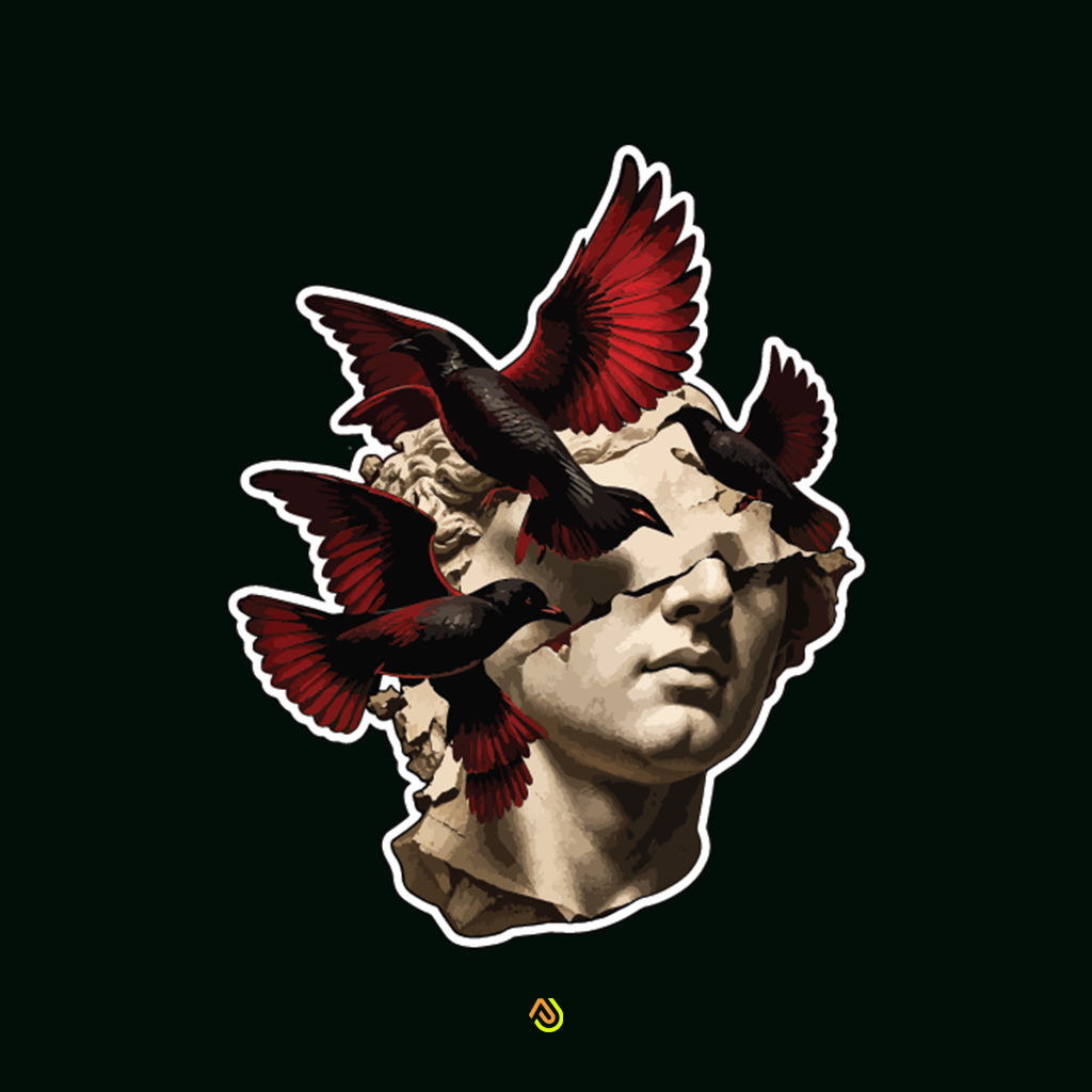 Floral Statue Sticker