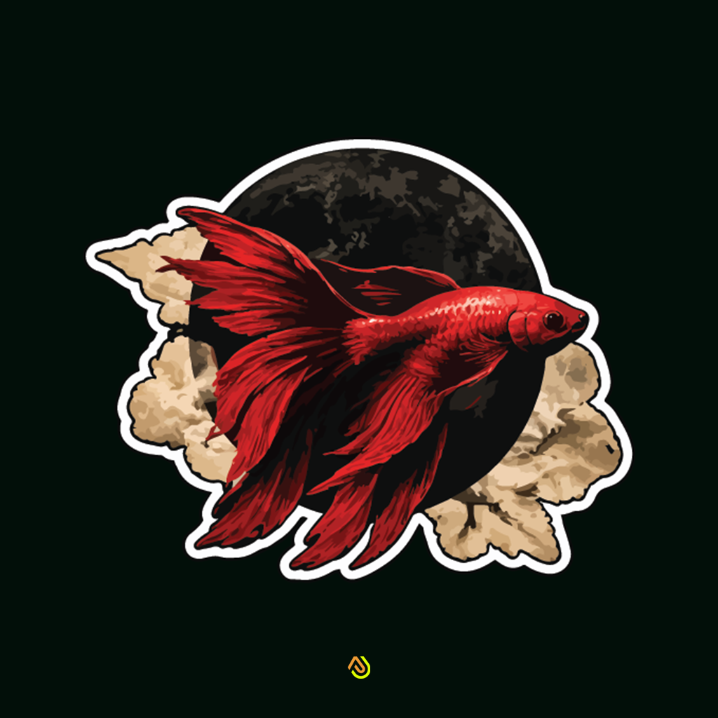 Red Betta Sticker