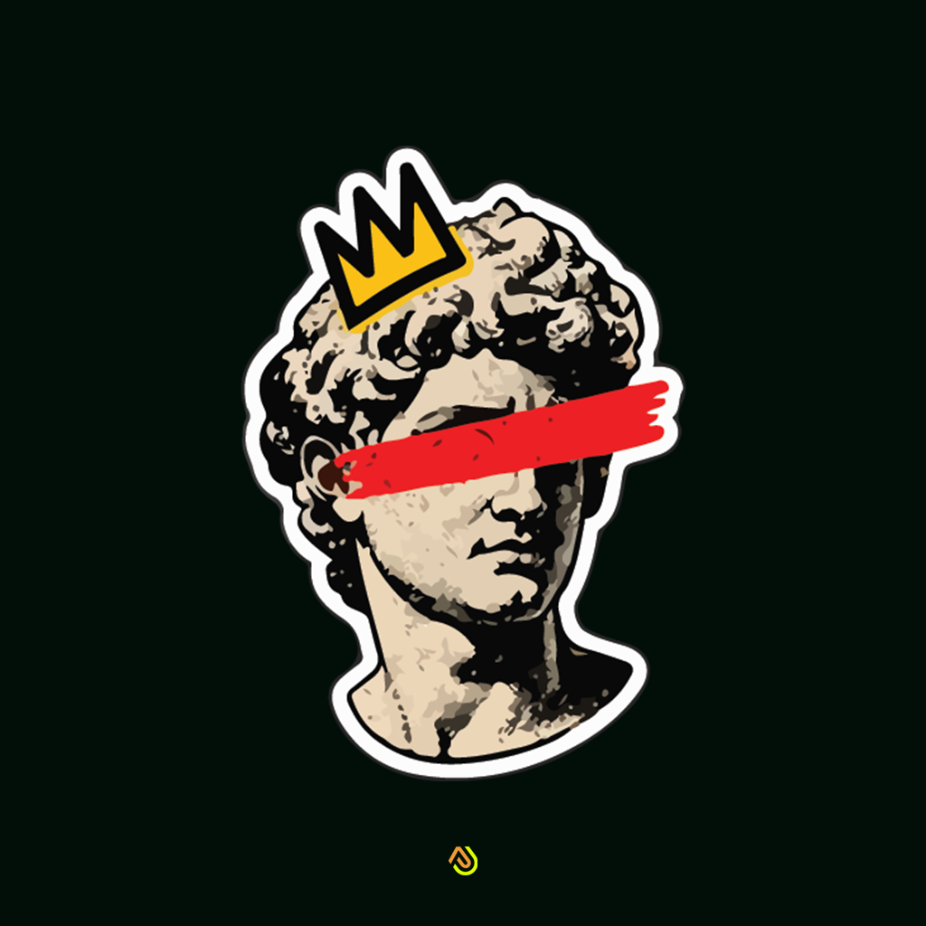 Crowned Bust Sticker