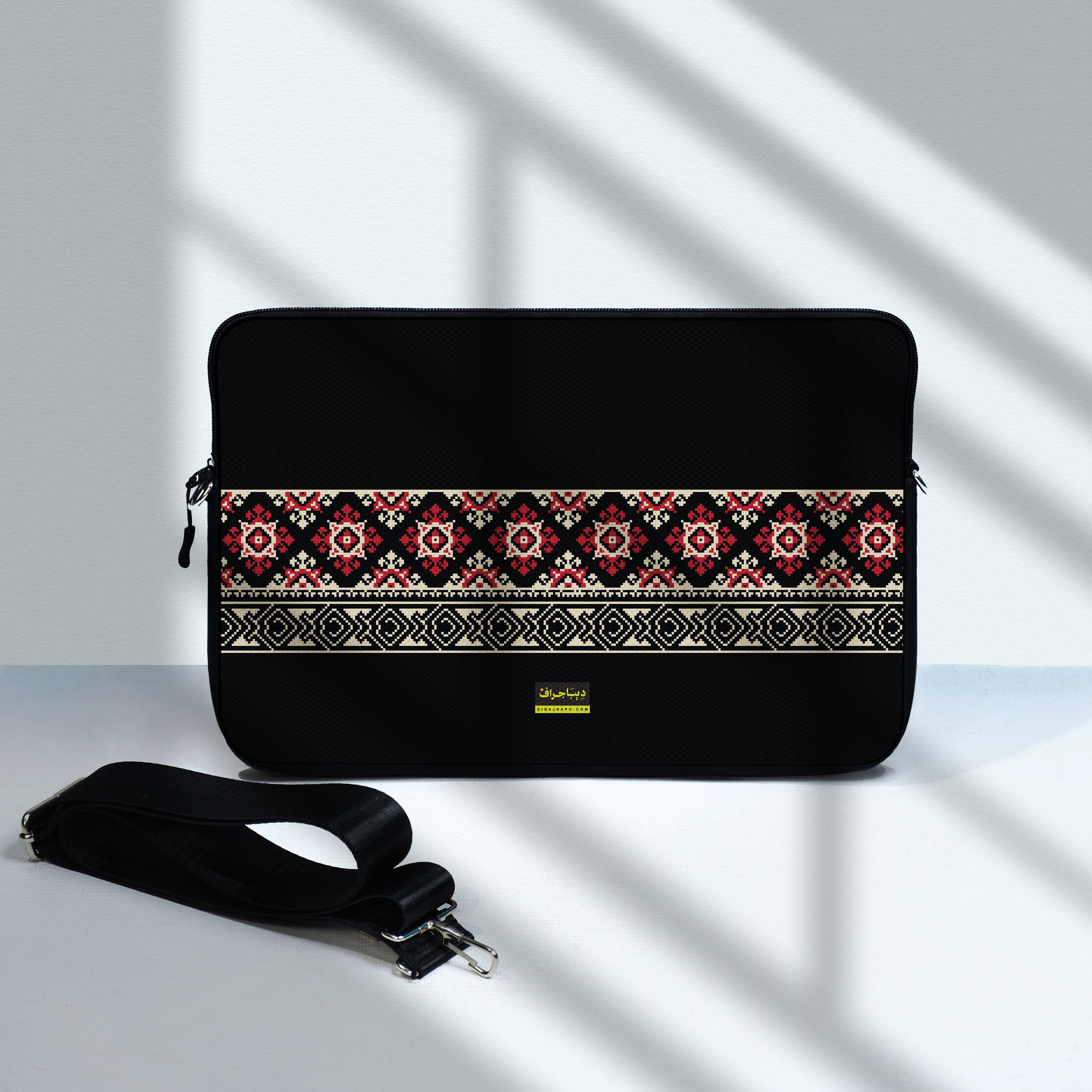 Dibajraph Laptop Sleeve – Tatreez Heritage Embroidery Pattern | Blank Design