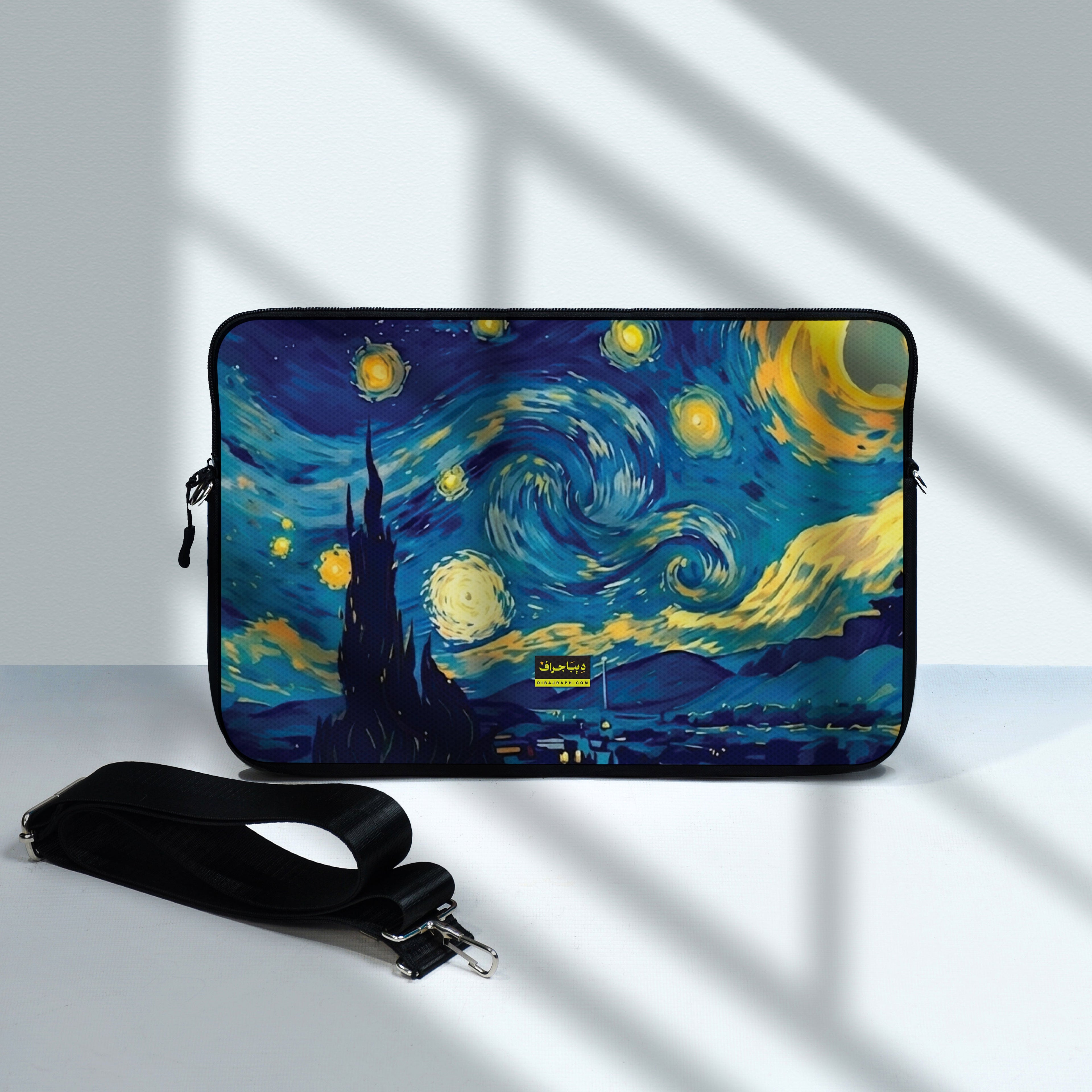 Dibajraph Laptop Sleeve – Van Gogh Starry Night Art | Blank Design